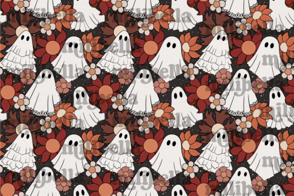 Download Lace Ghost Halloween Seamless Pattern - Pattern Collection