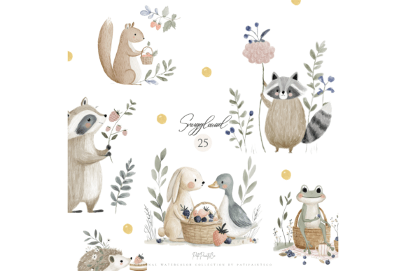 Download Watercolor Woodland Animals Clipart Set - Premium Resources