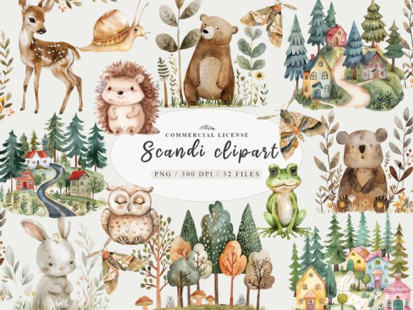 Download Woodland Animal Clipart, Nordic Cute Png - Premium Resources