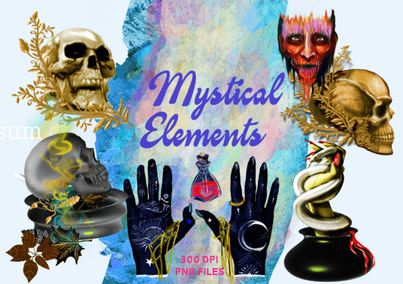 Download 13 Mystical Elements  Spooky Halloween - Mystical elements Collection
