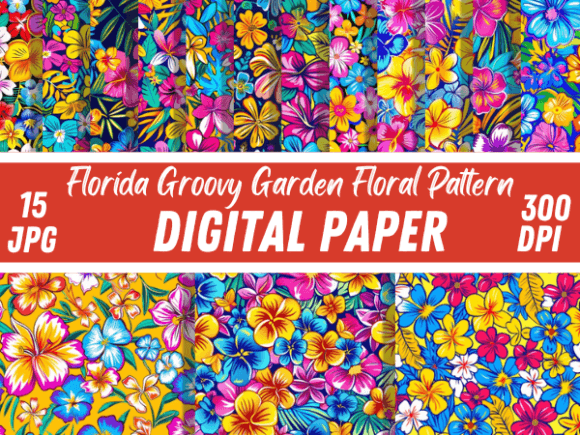 Download Florida Groovy Garden Flowers Pattern - Pattern Collection
