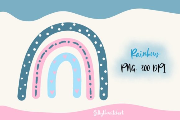 Download Pink Blue Theme Boho Rainbow PNG Clipart - Ink Collection