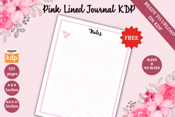 Download FREE Pink Lined Journal KDP Interior - Ink Collection
