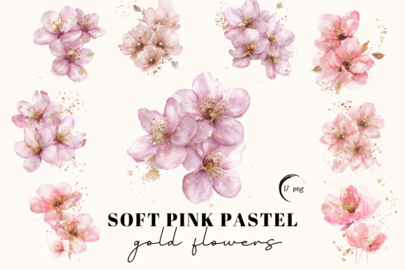 Download Abstract Pink Gold Flowers - Ink Collection