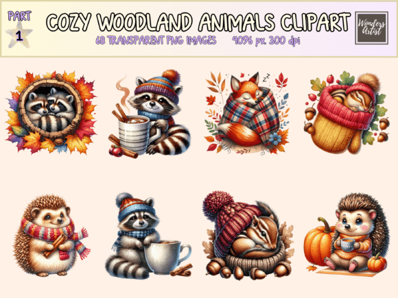 Download Cozy Woodland Animals Clipart - Premium Bundle