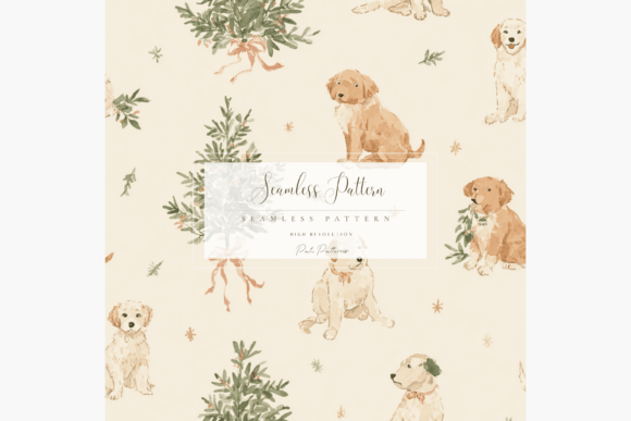 Download Cute Puppy Christmas Seamless Pattern PNG - Pattern Collection